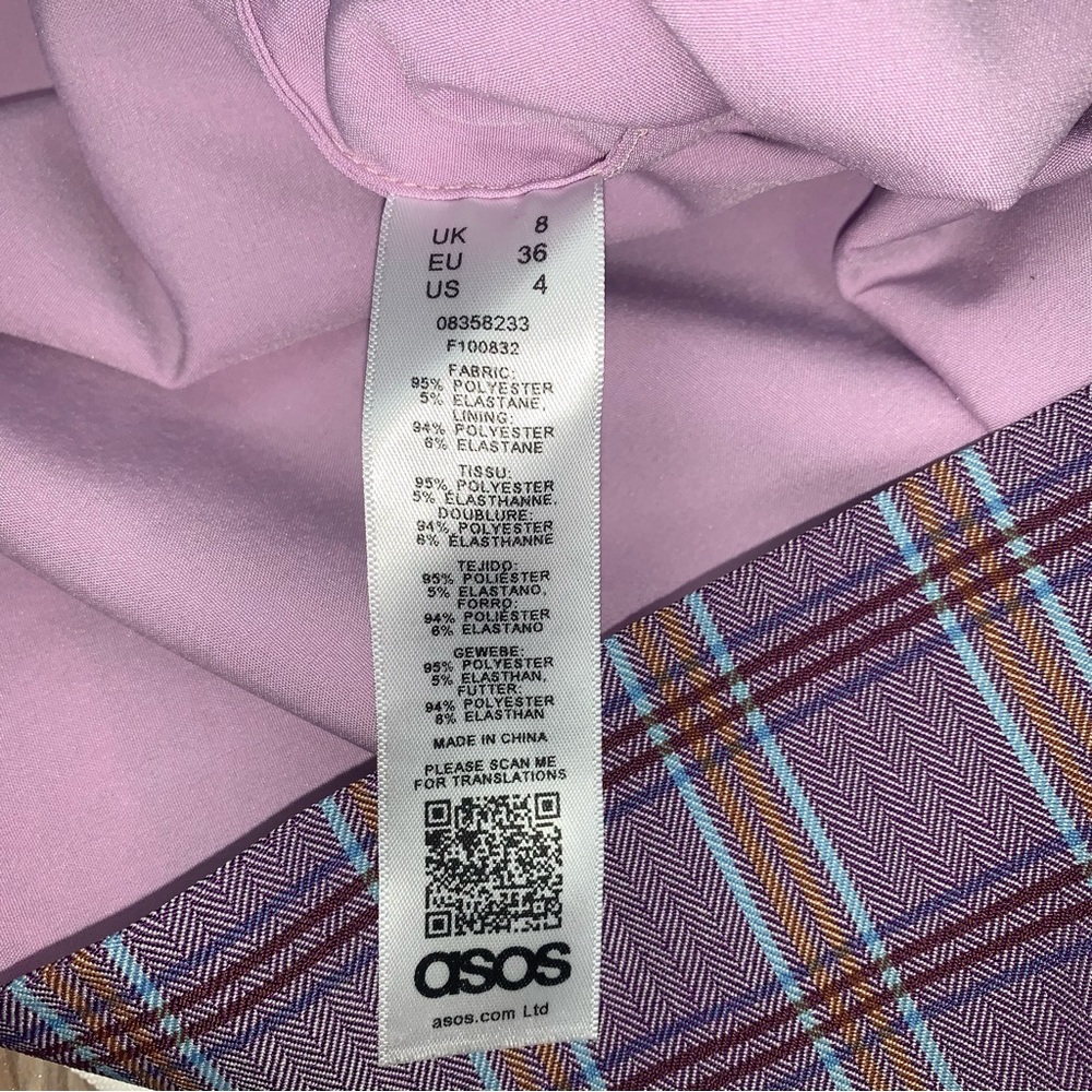 ASOS Purple Checkered Plaid Mini Skirt - Picture 8 of 9